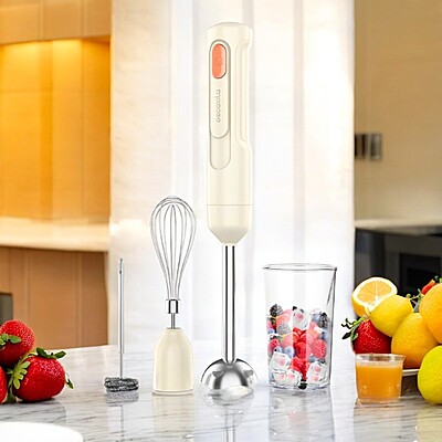 Decakila 4-in-1 Cordless Hand Blender 60W Wattage, 7.4V Voltage and 1500mAh Battery (KMJB041W)