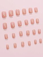 Short Square Fake Transparent Nail & Nail File & Sheet Tape 24 pcs Short Square Fake Transparent Nail & Nail File & Sheet Tape 24 pcs