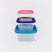 Stackable Transparent Containers - 3-piece set Stackable Transparent Containers - 3-piece set
