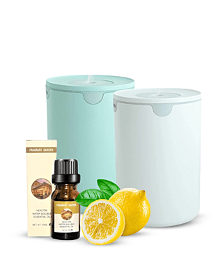 Fragrant Home Harmony - Set of 2 pieces of 320ml Humidifiers Essential Oil Diffuser and Free Fragrant Garden , Lemon Water Soluble Aromatherapy Oil-Aceite essential Fragrance Oil, 10 ml