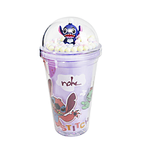 Stitch Water Tumbler 480ml Plastic Double wall with 3d Stitch On Top (Purple) Stitch Water Tumbler 480ml Plastic Double wall with 3d Stitch On Top (Purple)
