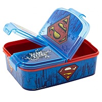 Stor Multi Compartment Sandwich Box Superman Symbol, 85620 Stor Multi Compartment Sandwich Box Superman Symbol, 85620