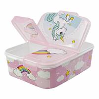 Disney Stor Multi Compartment Sandwich Box Unicorn Range, 9722 Disney Stor Multi Compartment Sandwich Box Unicorn Range, 9722