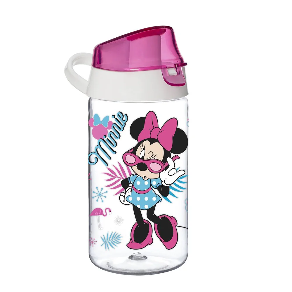 MINNIE Bottle 520CC – Adorable and Durable BPA-Free Plastic Water Bottle Featuring Minnie Mouse Design and Leak-Proof Cap