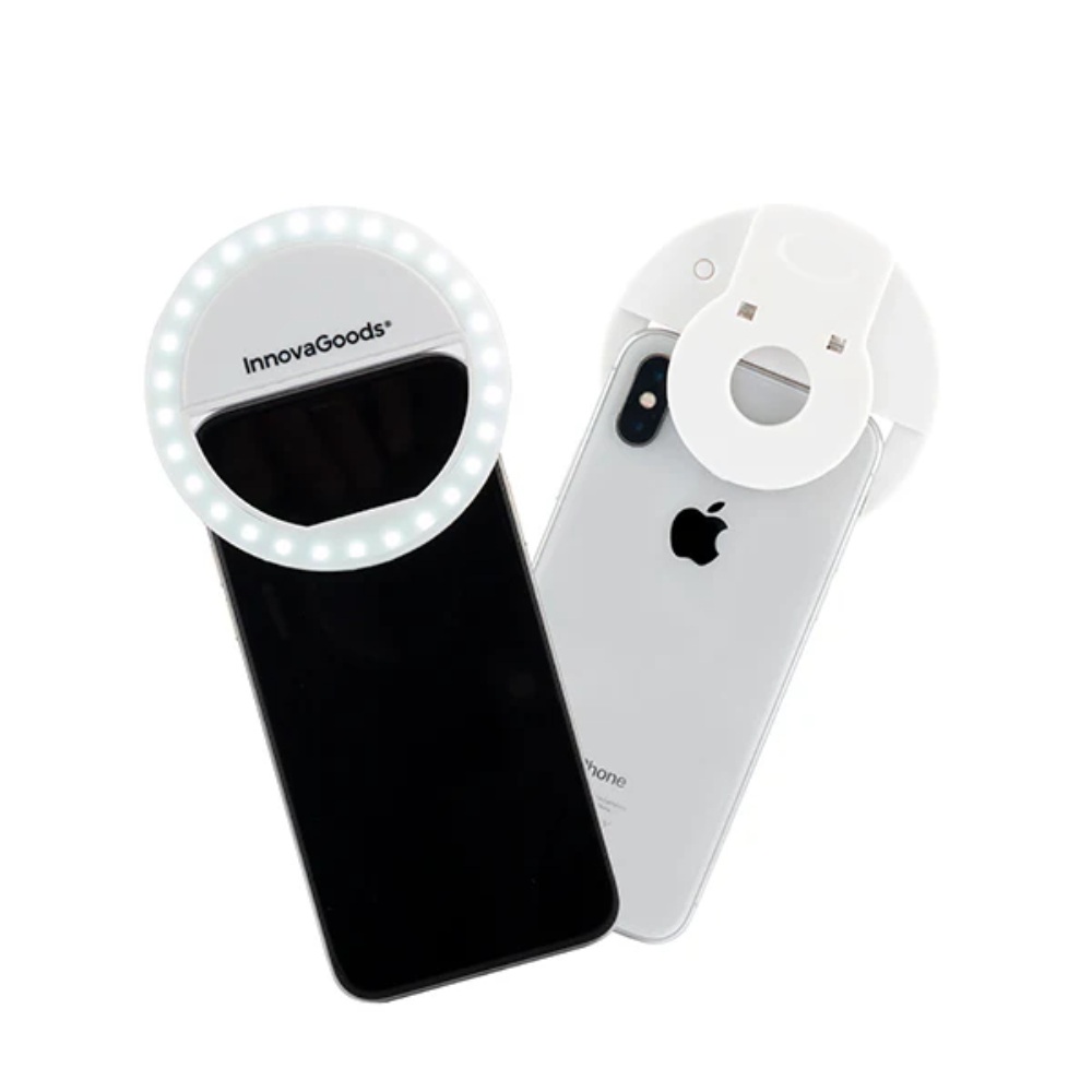 InnovaGoods Rechargeable Selfie Ring Light Instahoop, V0103207, Built-in  rechargeable battery (via included USB cable), Charging Time: Typically 1-2 