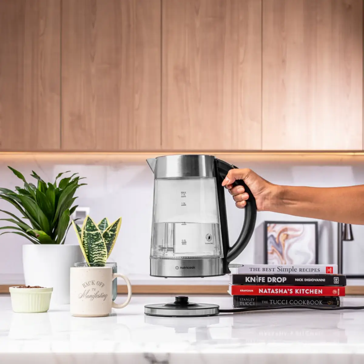 Nutricook Electric Glass Kettle – 1.7L, NC-GK100 | Double-Wall Heavy-Duty Kettle