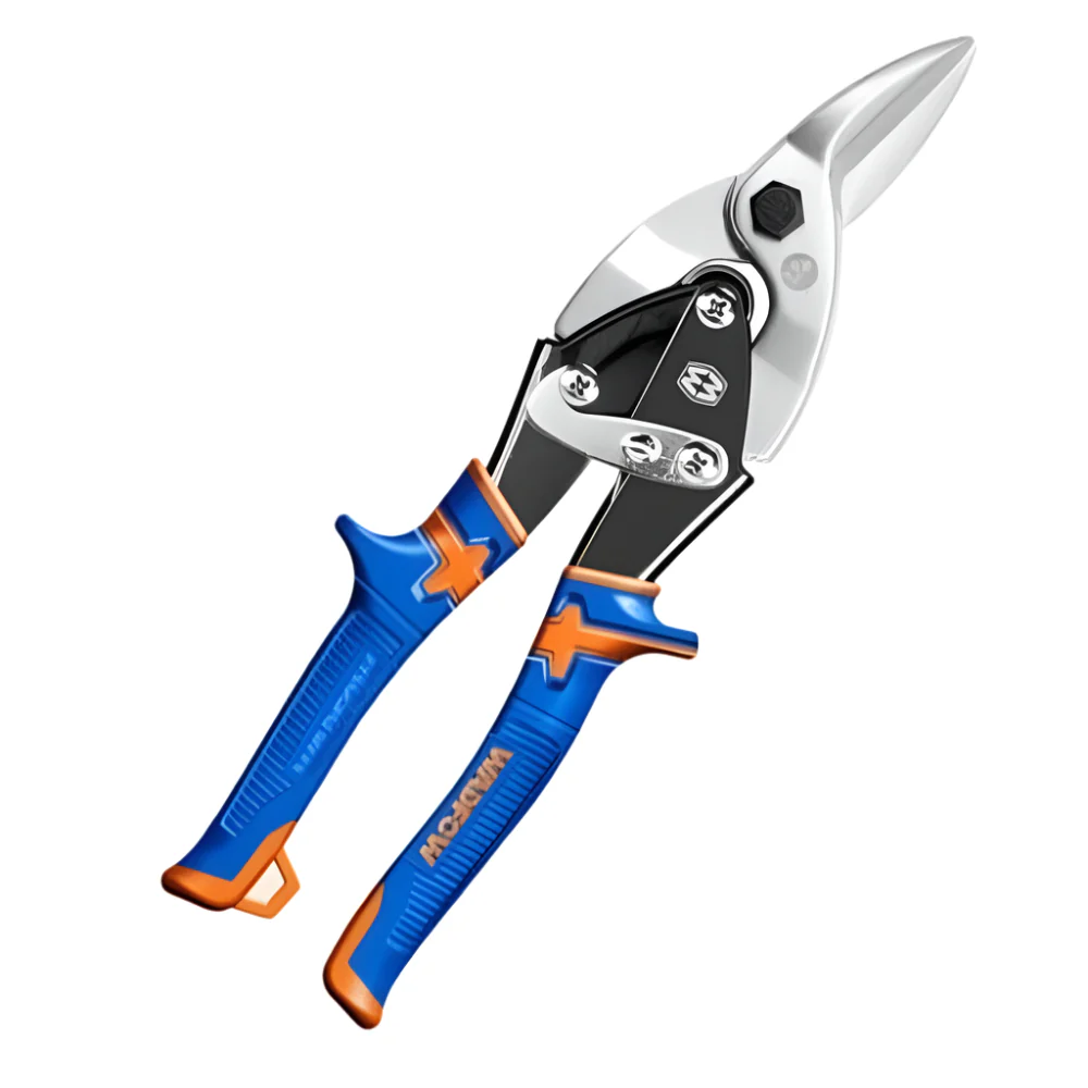 3-Piece 10" Aviation Snip Set – Includes Left, Right & Straight Snips – Max Cutting Thickness: Carbon Steel ≤1.2mm, Stainless Steel ≤0.7mm – Precision Blades with Two-Tone Soft Grip Handles