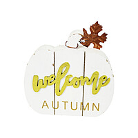 Welcome Autumn - White Pumpkin Decoration Welcome Autumn - White Pumpkin Decoration