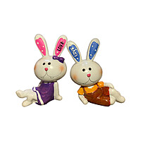 Whimsical Love Bunny Duo Figurines , gift , Whimsical Love Bunny Duo Figurines , gift ,