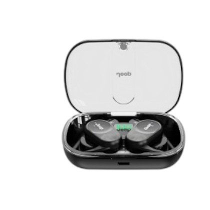 Jeep JPEC016 Ear-hook Bluetooth Headset Open Type True Wireless – Black | OWS Sport Earphones with 14mm Speaker Drivers, Bluetooth 5.3, Secure Open-Ear Hook Design