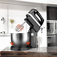 Decakila-Stand mixer 5 speed with turbo, 250W ,3.5L , stainless steel bowl, With 2pcs beaters and dough hooks beater , Bowl with automatic rotation (KEMX012B) Decakila-Stand mixer 5 speed with turbo, 250W ,3.5L , stainless steel bowl, With 2pcs beaters and dough hooks beater , Bowl with automatic rotation (KEMX012B)